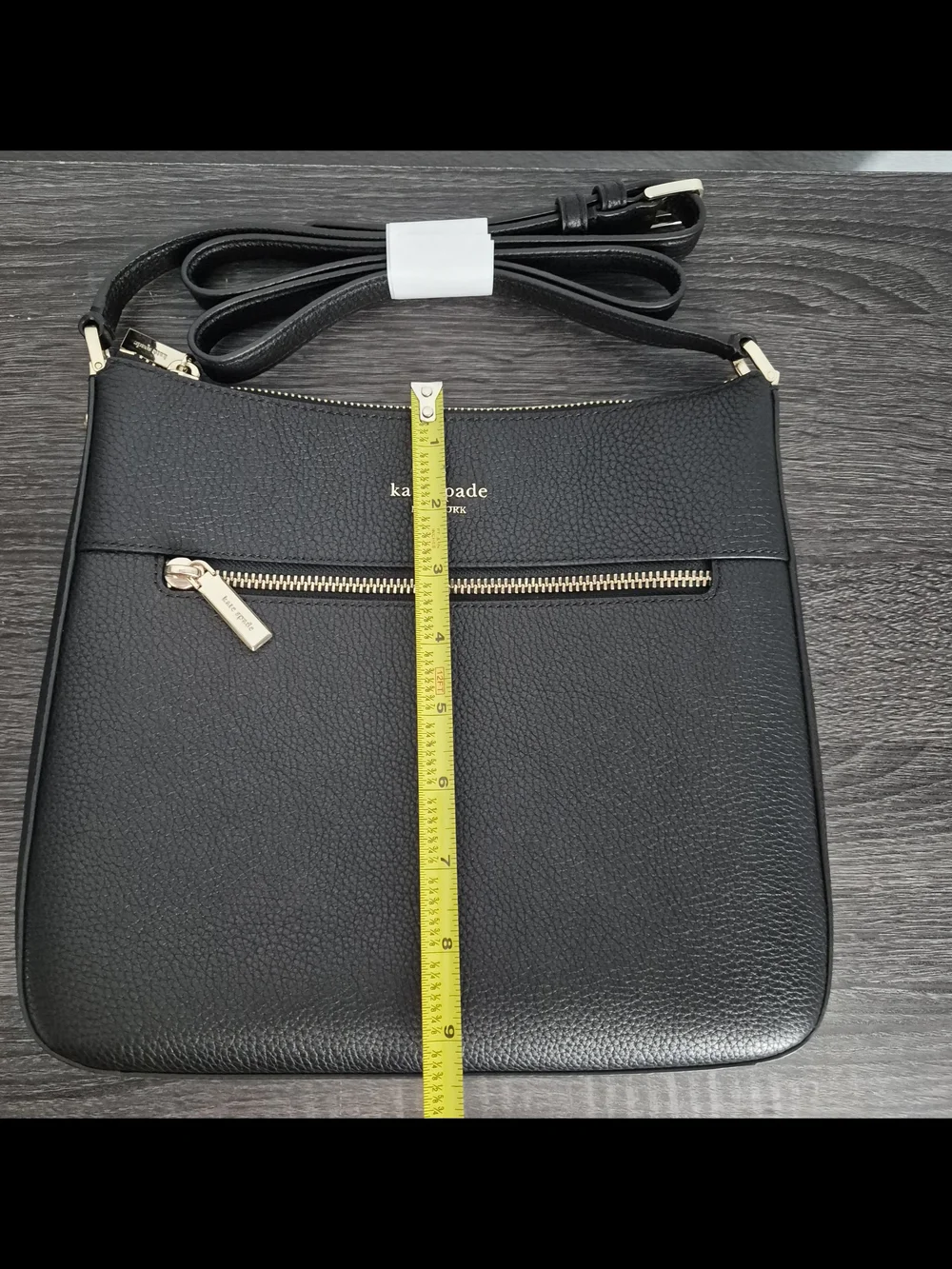 Kate Spade New York 454 Large Swingpack Black Pebbled Leather Buckle Crossbody